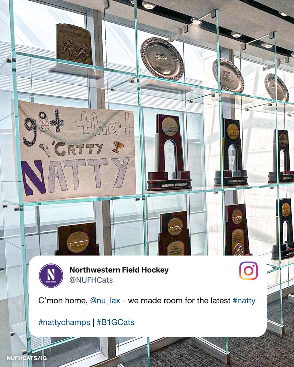.@NULax continues to add to the trophy collection 🏆 (via @NUFHCats)