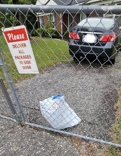 TreyNapoleon's tweet photo. Wow, @Walmart. I had to have someone else come over and bring these bags to….well, the side door. My 90 y/o mother can’t walk down to the gate.😡 https://t.co/sQlvbMsd9J