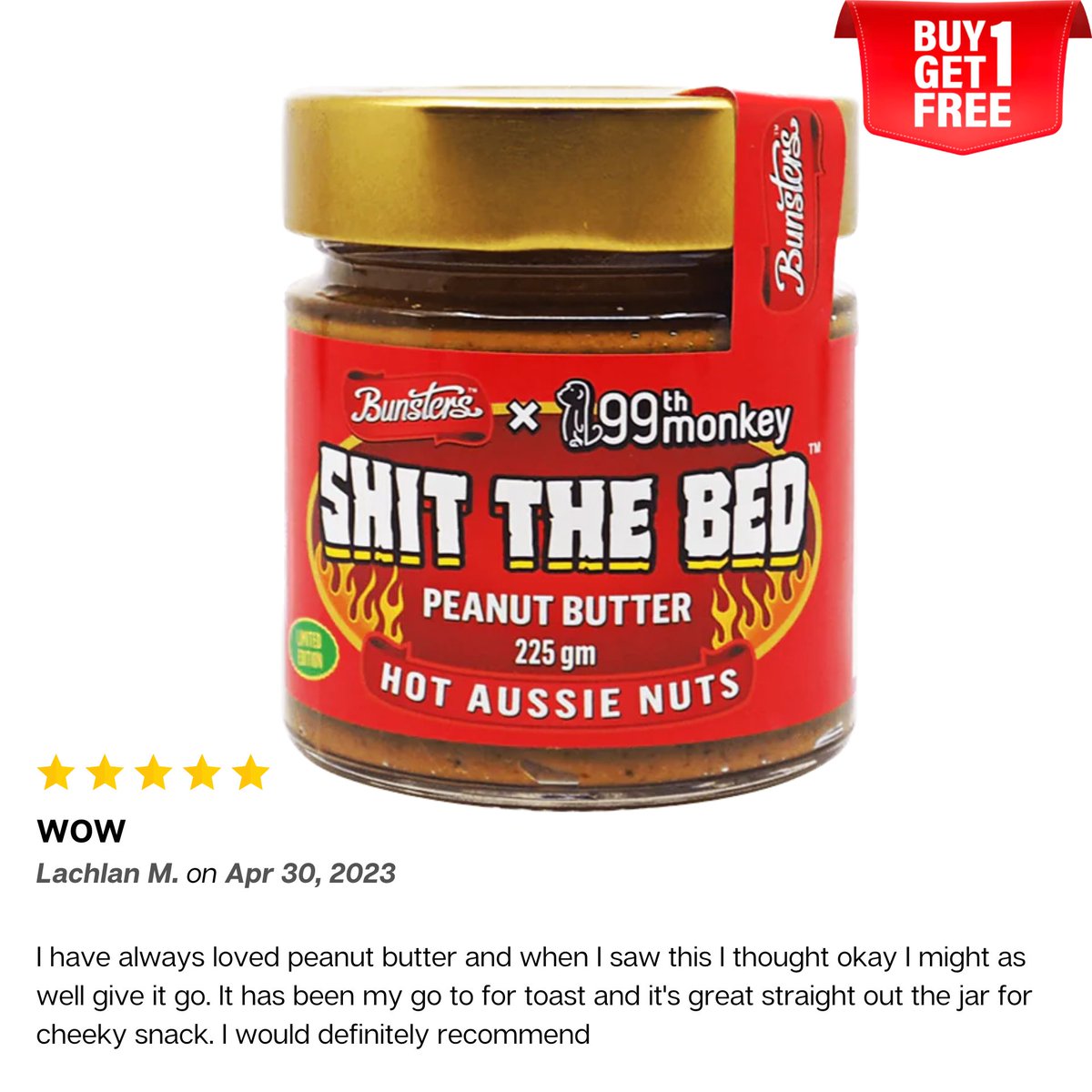 We only have a few jars of our world-famous limited edition Shit the Bed Peanut Butter left so we're doing a 2-for-1 deal on the last few. Get 2 for $14.50.

Link to buy in bio. Stock up while you can coz we're not sure when it'll be back in stock again.

IT'S SOOOOOOO GOOD!

#bu