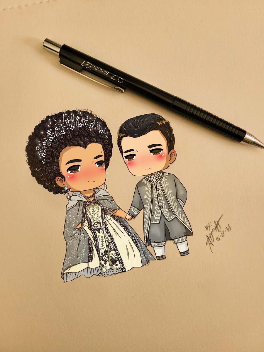 Lotte and Just George 👸🤴💖

#queencharlotte #kinggeorgeiii #queencharlottefanart #chibi #queencharlotteabridgertonstory