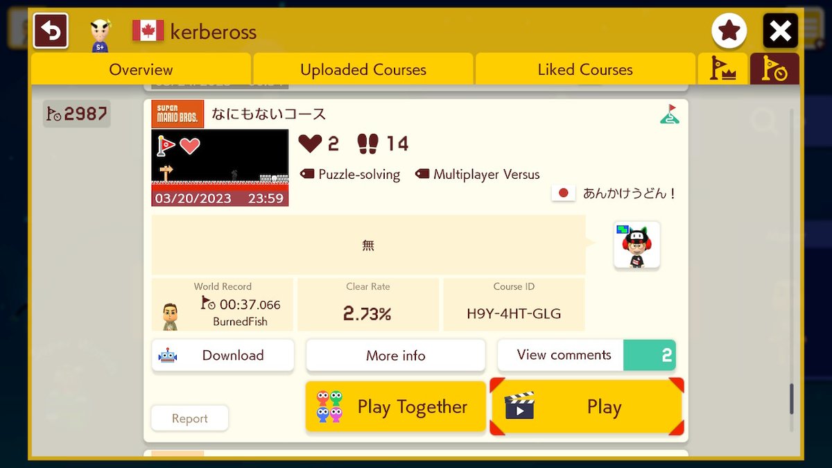 Snipped <a href="/kerbeross361/">kerbeross36</a> #SuperMarioMaker2 #NintendoSwitch