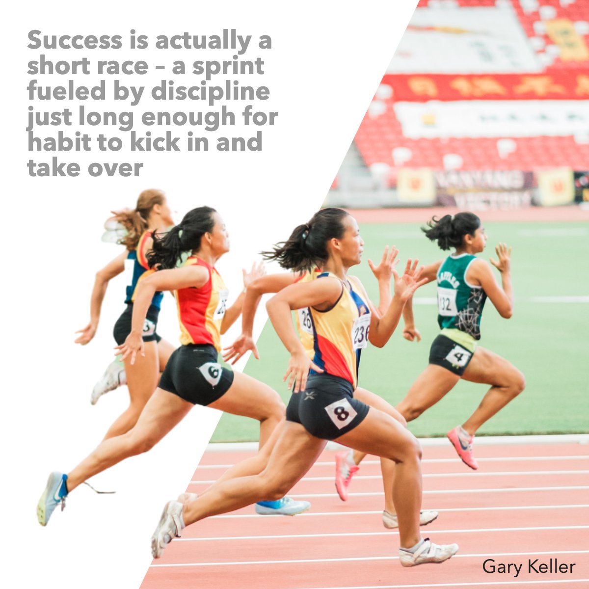 “Success is actually a short race - a sprint fueled by discipline just long enough for habit to kick in and take over.”
— Gary W. Keller

#Motivation     #Inspirational     #quoteoftheday✏️
#Buyingahome #Sellingahome #Wisconsinrealestate