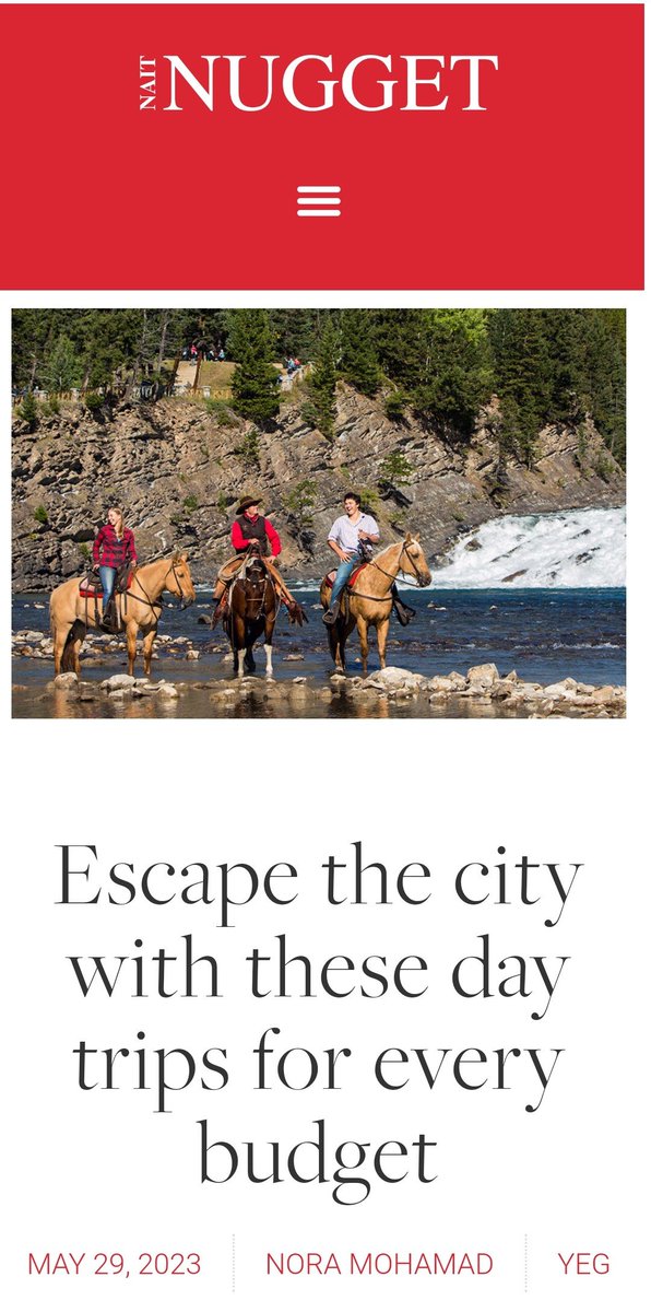 Escape the city with these day trips for every budget! thenuggetonline.com/escape-the-cit… @thenaitnugget #nait #thenaitnugget #edmonton #daytrips #summer
