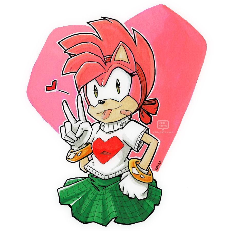 Happy 30th Anniversary to #sonicthecomic here's best girl just in the nick of time! #stc #amyrose #sonicthehedgehog