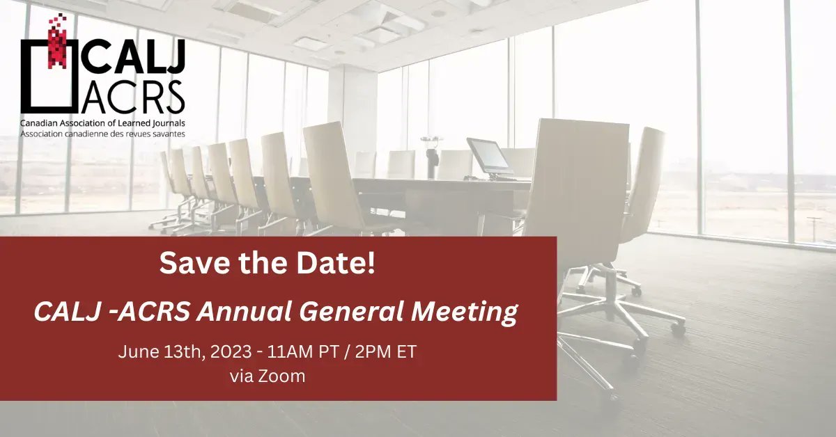 Reminder that our CALJ AGM is coming up on June 13th

CALJ is looking for nominations for the following positions:
President-elect – 1-year term (2023-2024) 
Member-at-Large – 2-year term (2023-2025) 
Member-at-Large – 2-year term (2023-2025) 

Email info@calj-acrs.ca by June 2