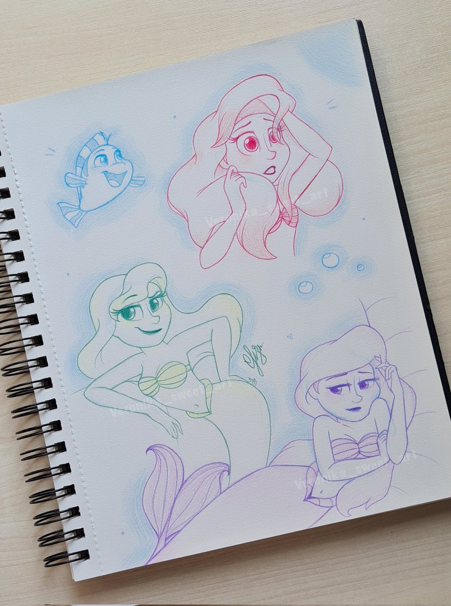 _VeronikaArt_'s tweet photo. 🌊🫧Ariel🫧🌺
I wanted to redraw my favorite poses and emotions that Ariel had in Ariel's Beginning🥰✨️
#Disney #disneyfanart #TheLittleMermaid #ArielsBeginning #Ariel #arielfanart #MerMay2023 #MerMay #mermaid #mermaidart #traditionalart #fanart #myart https://t.co/3oURu9ukEC