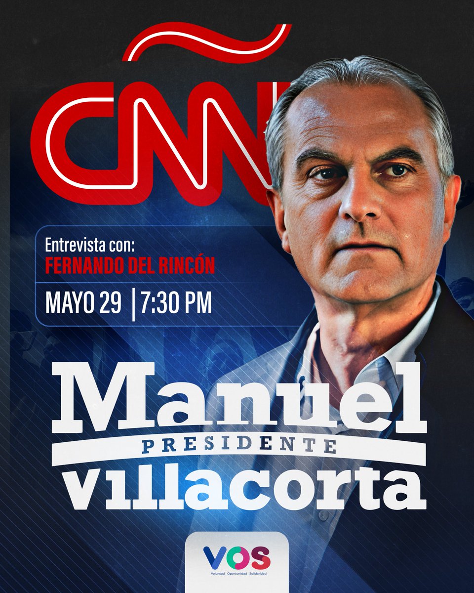 Nos vemos a las 7:30 pm en @CNNEE con @soyfdelrincon para hablar de la democracia de #Guatemala y nuestro plan para cambiar el país.

#VillacortaPresidente #ManosALaObra