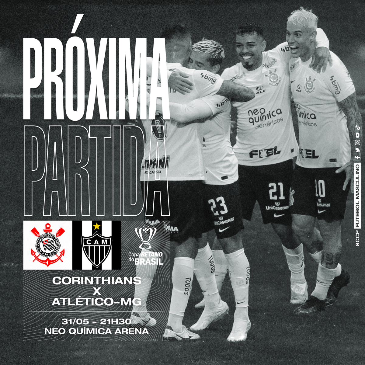 Nosso próximo jogo é pela Copa do Brasil! Vamos juntos, Fiel! 👊🏾

#VaiCorinthians