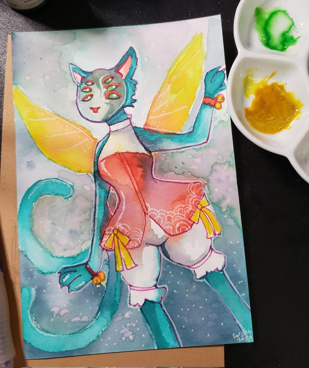 karithemuffin's tweet image. Reactive inks are cool as heck.

#sketchbox #sketchboxjune #furryart #fantasy