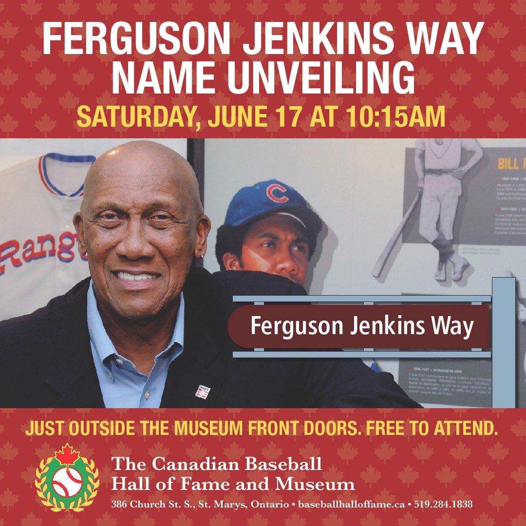 Canadian Baseball Hall of Fame and Museum 🇨🇦⚾️ (@cdnbaseballhof) on Twitter photo Another reason to attend induction day on June 17 in <a href="/townofstmarys/">St. Marys, Ontario</a>. How’s this look @fergieajenkins!? Another reason to attend induction day on June 17 in <a href="/townofstmarys/">St. Marys, Ontario</a>. How’s this look @fergieajenkins!?