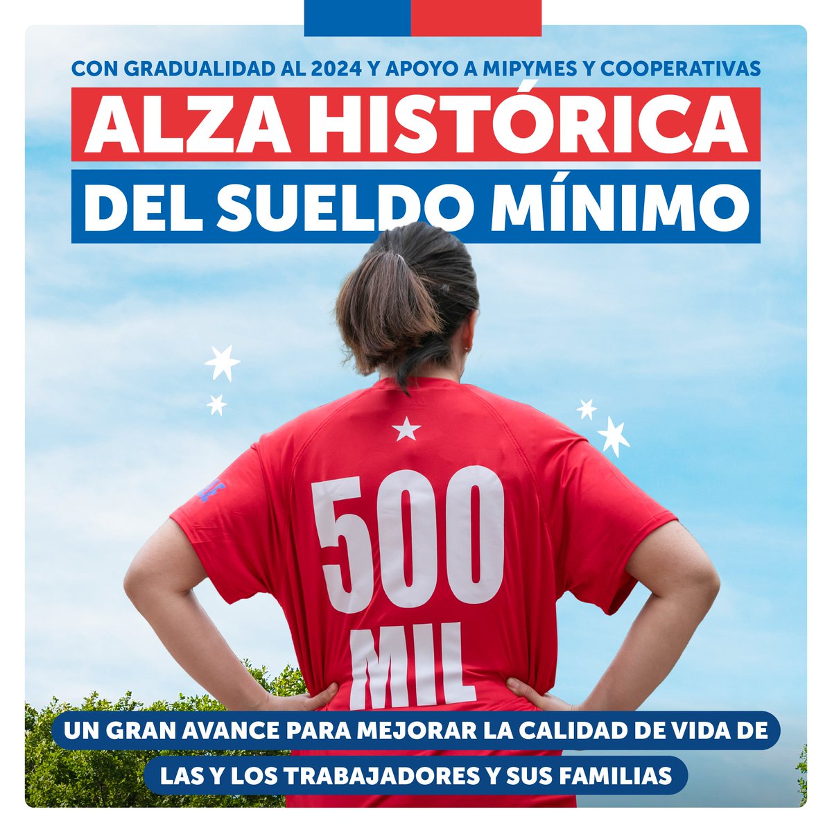 ¡ALZA HISTÓRICA! Aprobado el aumento del #SueldoMínimo a $500.000 y se despacha a ley 🇨🇱
✅Aumento progresivo de aquí a 2024 
✅Con apoyos económicos a MiPymes y cooperativas

Trabajamos por una mejor calidad de vida para las y los trabajadores de Chile👏🏽
