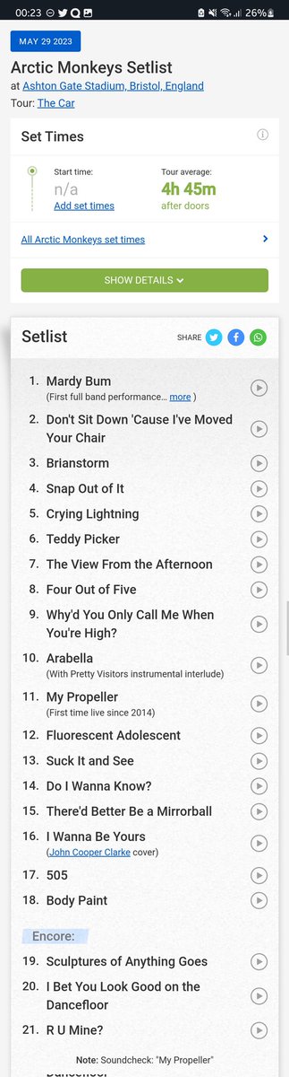 Arctic Monkeys setlist from tonight??? This cannot be real, fuckin mega

ROLL ON SATURDAY
