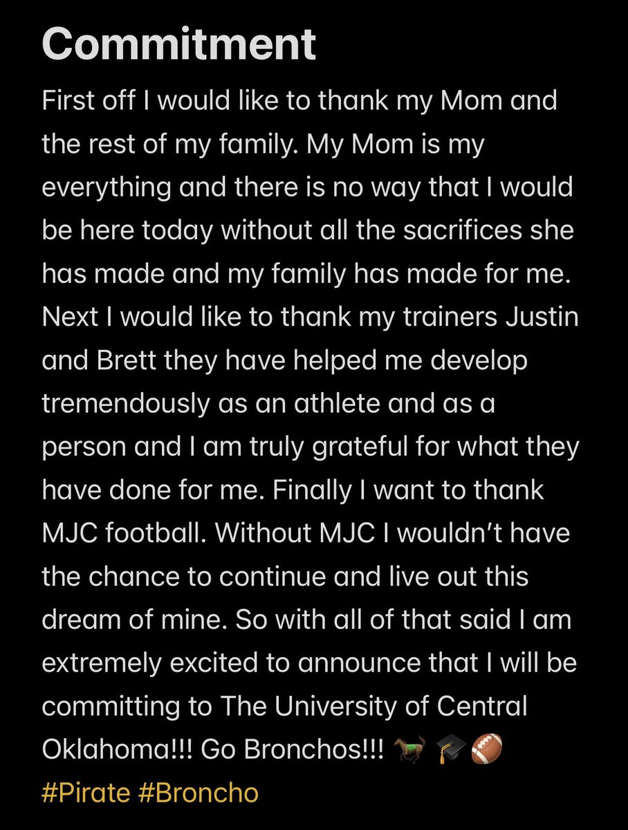 BigSully03's tweet photo. 110% COMMITTED!!! @MJCFootball @ucobronchofb @Coach_Curlee @AdamDorrel https://t.co/9E94dtTCiM