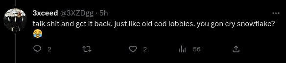 ldkrjrm's tweet photo. @3XZDgg @KitsunessaEN @HUN2R ¨Calling her mid and going into sexualization isn't a low blow tho, got it.¨

To 

¨Talk shit get it back Just like old cod lobbies¨ https://t.co/Tsi26LFVkY