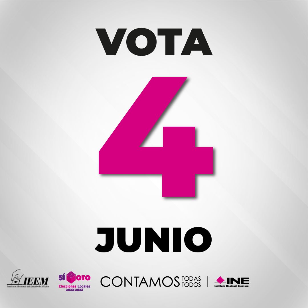 El próximo #4DeJunio participa en las #Elecciones2023MX 🗳️🙋‍♀️🙋‍♂️🇲🇽 

Conoce las principales actividades del Proceso Electoral  Local aquí: cutt.ly/PEL_2022-2023 

#ContamosTodasContamosTodos 
#MiINENosUne