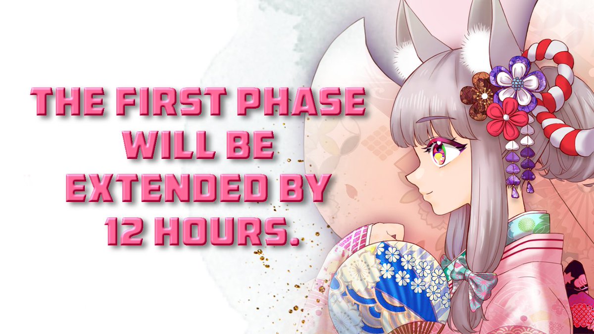 FoxFairyProject's tweet photo. The first phase will be extended by 12 hours.

Due to the high gas fees and to safeguard the rights of believers, FOX FAIRY has decided to extend the first phase by 12 hours.

$FFP #IDO #ETH #OAT #NFTs #crew3 #Airdrop #zealy https://t.co/MLltiBEvtx