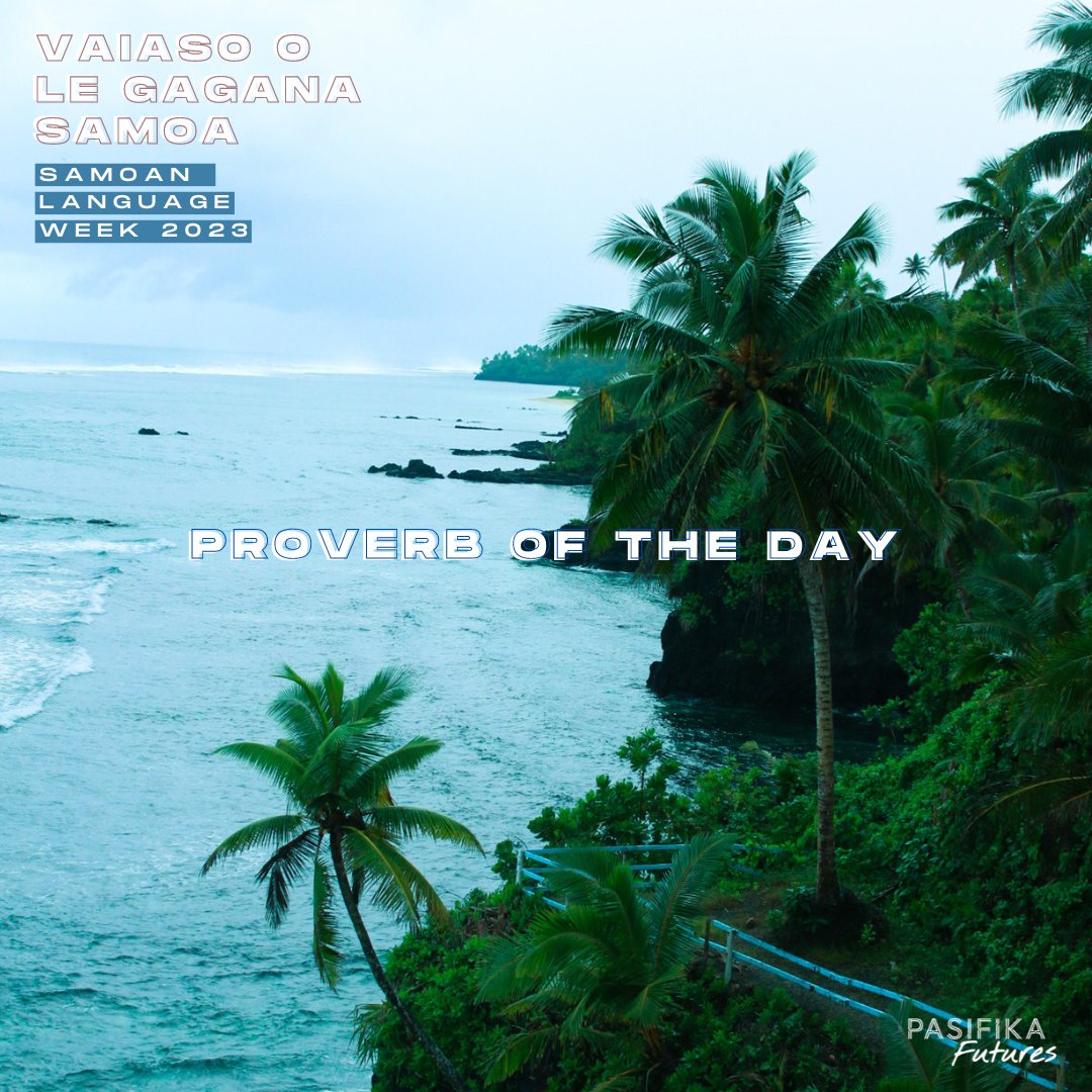 PasifikaFutures's tweet photo. #SamoaLanguageWeek our Proverb for today is "A logo tai ua logo uta" which translates to "When it is felt toward the sea, it is felt toward the land" 🌊
This proverb highlights that we are connected as people - if something happens within our family, we all feel the effects. https://t.co/SQWI6tr8Jz