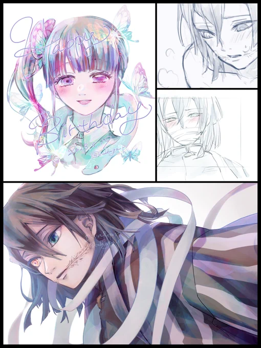# 今月描いた絵を晒そう 5月もバタバタと慌ただしく過ぎました…少しずつお絵描き時間取れるようになってきたけどモチベやらなんやらと、後半は🎂準備だったのでとても少ない〜。 センシティブ🐍さんらくがきもちょこっと描いてましたのでお顔だけ添えて…来月はガツガツ描けるといいなー!