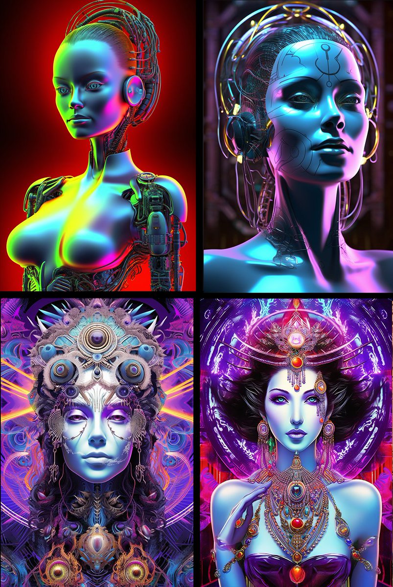 Trying to see something important, NFT, collectors, and NFT friends.

A: slick detailed robotic look on the left
B: the top right colorful cyborg style
C: the artistic divine feminine style on the bottom right 

Please leave a COMMENT about what you like the most  if you want to