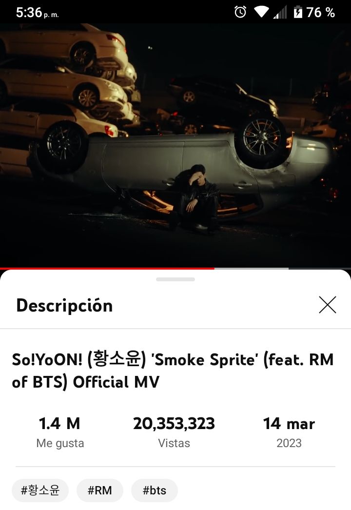 Veo ahora el video de Smoke Sprite feat. Rm of BTS #SmokeSpritexRM #SmokeSprite #RM #BTS