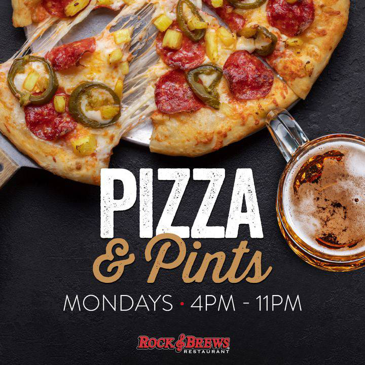 #PizzaAndPints is happening NOW! 🍕

#Enjoy delicious #deals at #RockAndBrews including #pizza #specials & #discounts on #Paskenta #beers, #salads & apps 'til 11pm!

#rhcasino #rollinghills #casino #resort #casinodining #dining #diningdeals #foodspecial #norcal