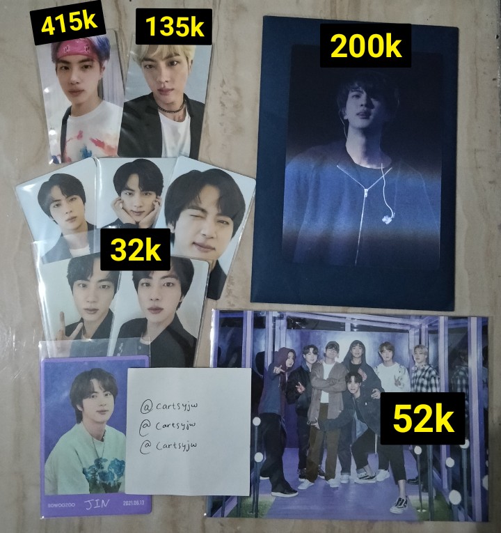 cartsyjw's tweet photo. wts want to sell ready ina pc bts seokjin jin kore 5th muster fake love jp lenti docu series dicon postcard pop up mots

https://t.co/D1Xsp3piea https://t.co/NL7jLeWcKB