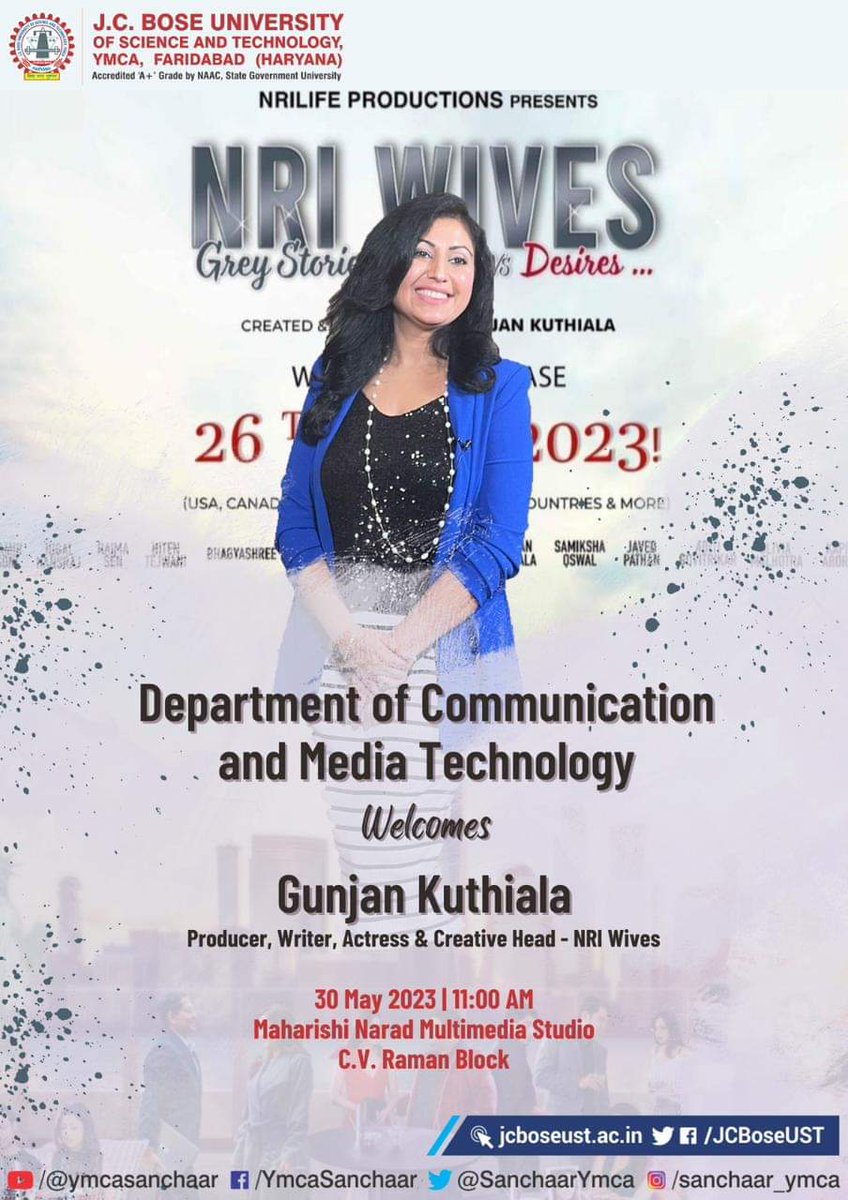 PAWANSINGHMALIK's tweet photo. #Celebrity_in_Department
Welcome @GunjanKuthiala Writer/ Producer & Actor in our Department of Communication and Media Technology. #cmt #media #NRIWives #visual_communication #animation #bsw #animation @radiomaharani_ https://t.co/VzoNzkvWhQ
