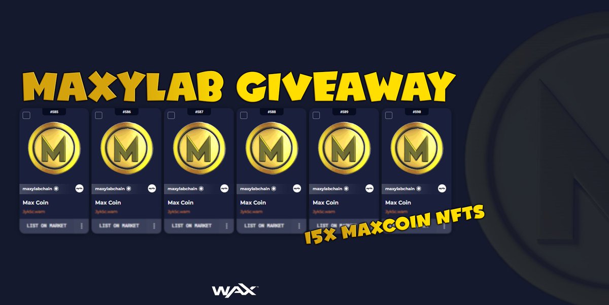 📢 Maxylab Multichain will have two years anniversary on <a href="/WAX_io/">WAX</a> on 10th of June!

For an early celebration I'm giving away 15X MaxCoin NFTs to 15 ppl that:

🔹 Like &amp; RT this post
🔹 Follow <a href="/maxylabs/">Maxylab Multichain Official</a>
🔹 Join us on Discord and drop a "Hi!" in main lounge
🌐maxylab.com/discord
