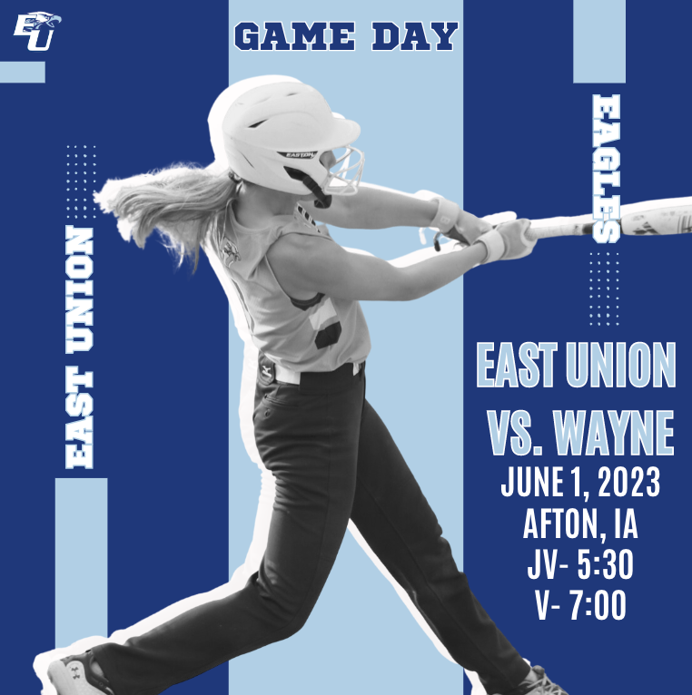 Another 𝘽𝙄𝙂 game in Afton today!

𝙀𝙖𝙨𝙩 𝙐𝙣𝙞𝙤𝙣 𝙫𝙨. 𝙒𝙖𝙮𝙣𝙚

🗓June 1, 2023
🕠JV, 5:30PM
🕖V, 7:00PM
📍Afton, IA

#GoEagles 🦅🥎