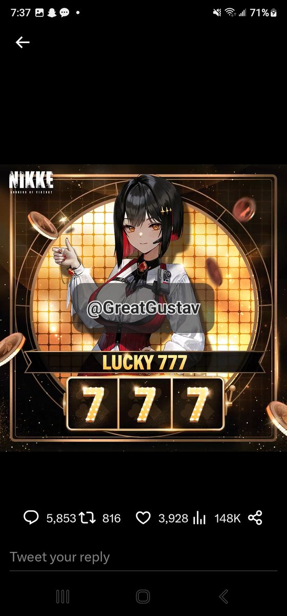 GreatGustav's tweet photo. @NIKKE_en #NIKKELuckyBunny https://t.co/nEG6jI40od