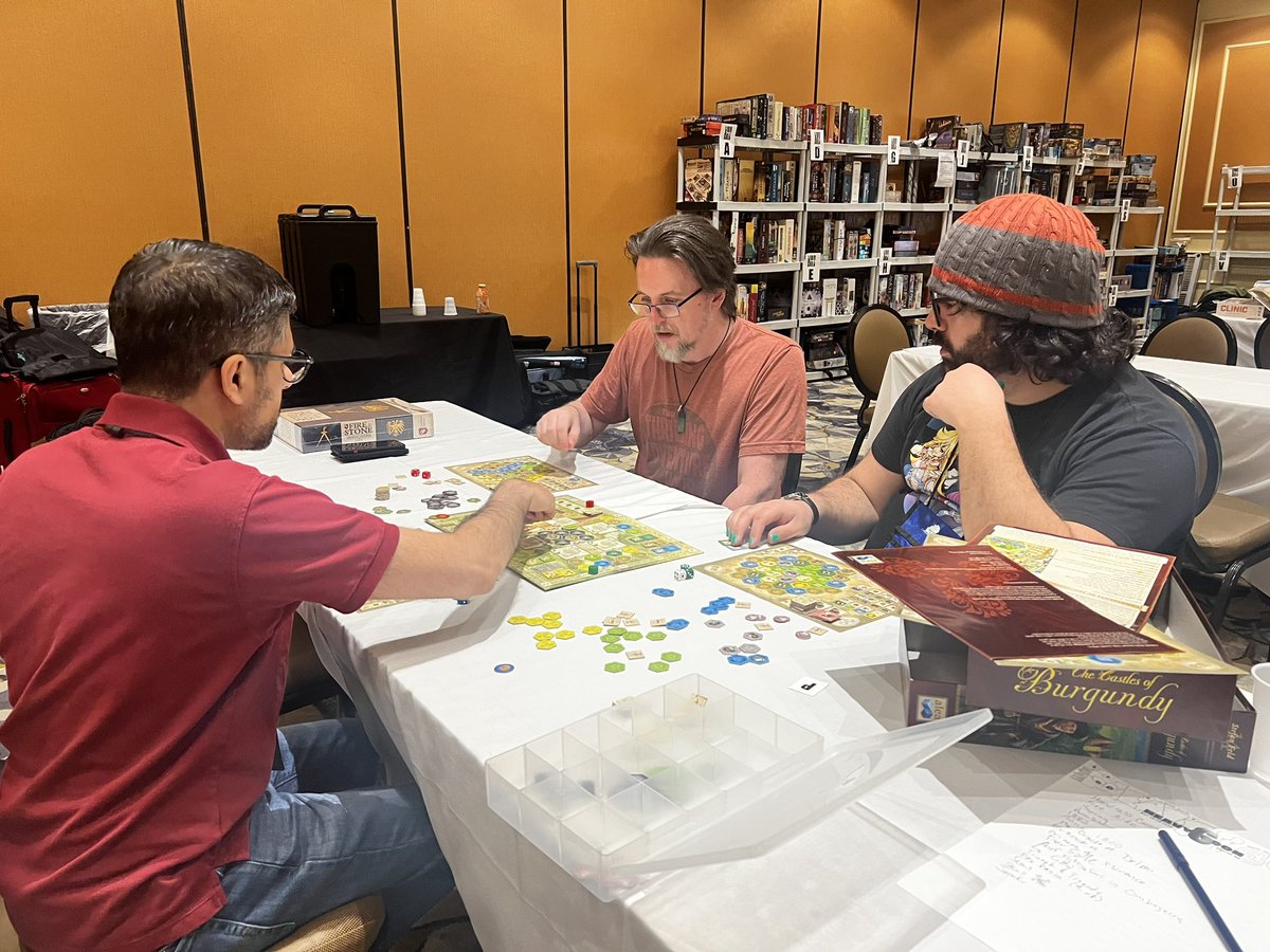 HeavyCardboard's tweet photo. More First Rat. Some Castles of Burgandy. Terraforming Mars with expansions. And Stick ‘Em. - at #HeavyCon6 https://t.co/ehTQsANhqb