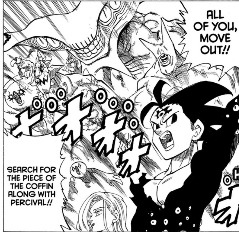 Trijosh1's tweet photo. It was so cool of Percival meeting Zeldris and Gelda, but now he lost it?! I think that's gonna be a problem! 9/10 #SevenDeadlySins #FourKnightsOfTheApocalypse #FKOTA #4KOTA #MokushirokuNoYonkishi #MNY #Chapter105 #ADemonicWelcome https://t.co/JfhXJlaiZf