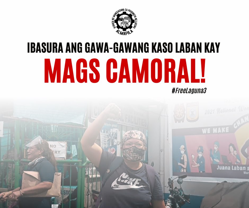 IBASURA ANG GAWA-GAWANG KASO KAY MAGS CAMORAL! PALAYAIN ANG LAGUNA 3!

Basahin ang buong pahayag: facebook.com/10006403260849…

#FreeLaguna3
#NeverForgetBloodySundayMassacre#DefendSouthernTagalog