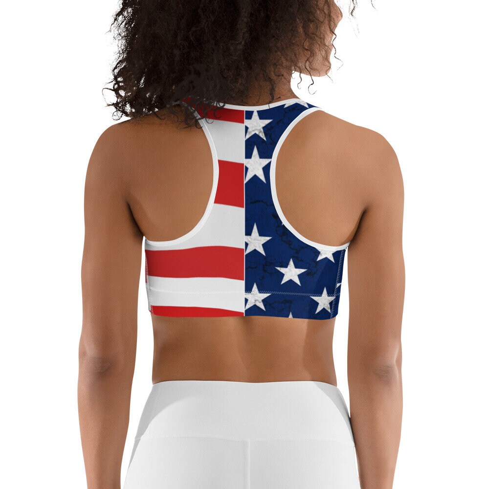 Sports bra, 4th Of July , Proud American , US Patriotic Stars and Stripes Clothing, USA Flag Plus Size #WomensClothing #Clothing 
$45.00
➤ bit.ly/40WI2RR