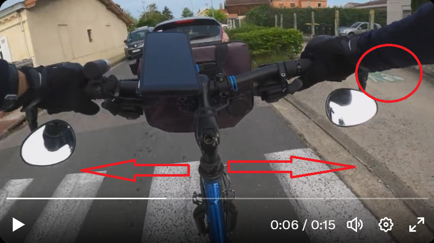 @cyclablyat #TOUCHÉ #PAFleRétroSi #violencemotorisée #délinquanceroutière #Gironde #Bordeaux #PAFcam @SecVelo  Ne pas utiliser la piste cyclable, rouler en plein milieu de la voie, faire la morale aux autres. Faire chier les automobilistes coute que coute.