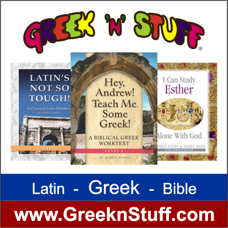 The Old Schoolhouse® Magazine (@TOSMag) on Twitter photo 2023-06-01 10:00:01 Hey, Andrew! Teach Me Some Greek! and Latin’s Not So Tough! teach language the easy way. Keep learning enjoyable with our workbook activities. Parents tell us, “This is my child’s favorite subject.” #homeschool #homeschooling #Greek #Latin #Bible greeknstuff.com Hey, Andrew! Teach Me Some Greek! and Latin’s Not So Tough! teach language the easy way. Keep learning enjoyable with our workbook activities. Parents tell us, “This is my child’s favorite subject.” #homeschool #homeschooling #Greek #Latin #Bible greeknstuff.com