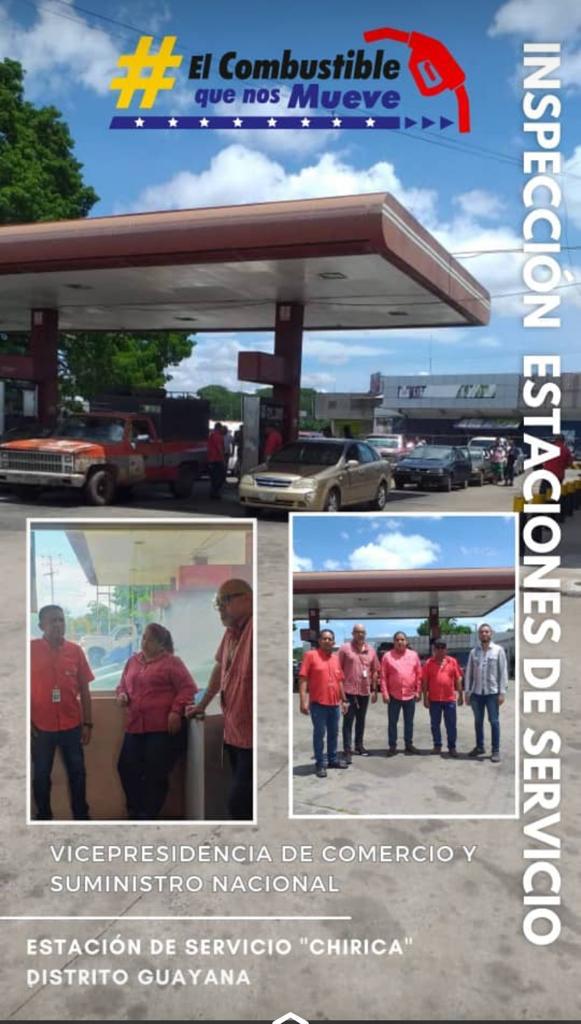 Nuestro Director General de la Dirección Regional Ciudad Bolívar @jmelendez_drcb conjuntamente con Representante de PDVSA en recorrido por las Estaciones de Servicio del Municipio Caroní. #elcombustiblequenosmueve