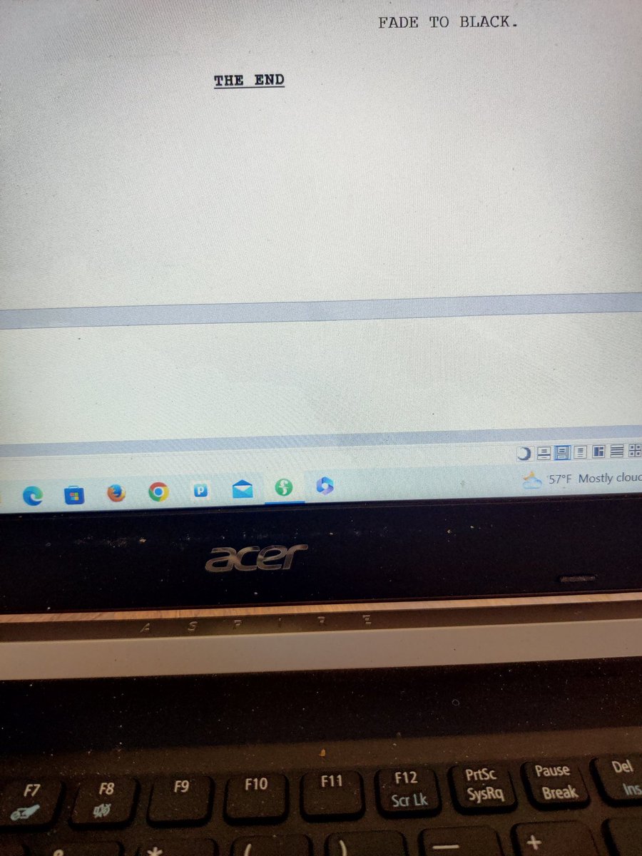 I've always wanted to be a writer but have suffered from the eternal crisis of confidence.  In April, I committed to one of my story ideas with the goal to finish by my birthday.

That's tomorrow, but today...today is a good day.
Thank you #WritingCommunity
#screenwriting #Writer