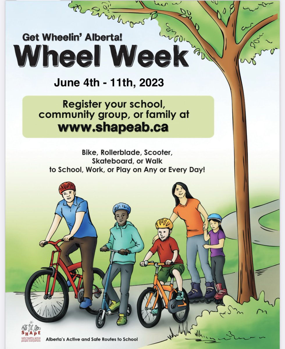 GEOEC's tweet image. Wheel Week

We encourage all forms of active transport to and from school and this is why there’s a full week devoted to using wheels. Register your class now!

shapeab.ca

#GEOEC #OutdoorEd #WheelWeek #ActiveTransport #ActiveTransportation #ABed @SHAPE_Alberta