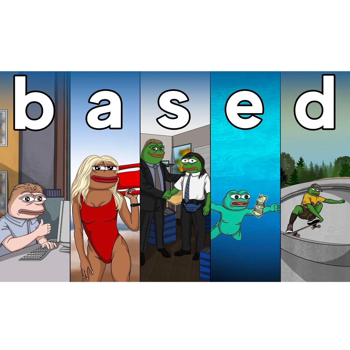 are you thinking... who are these pepes? where are they from? how did they get so fkn based? if so, stay tuned. 

if you like $sol dropped in your wallet..hold this nft

if you want to take our $sol and best our hi low game, go here..you wont..

 basedandco.bet