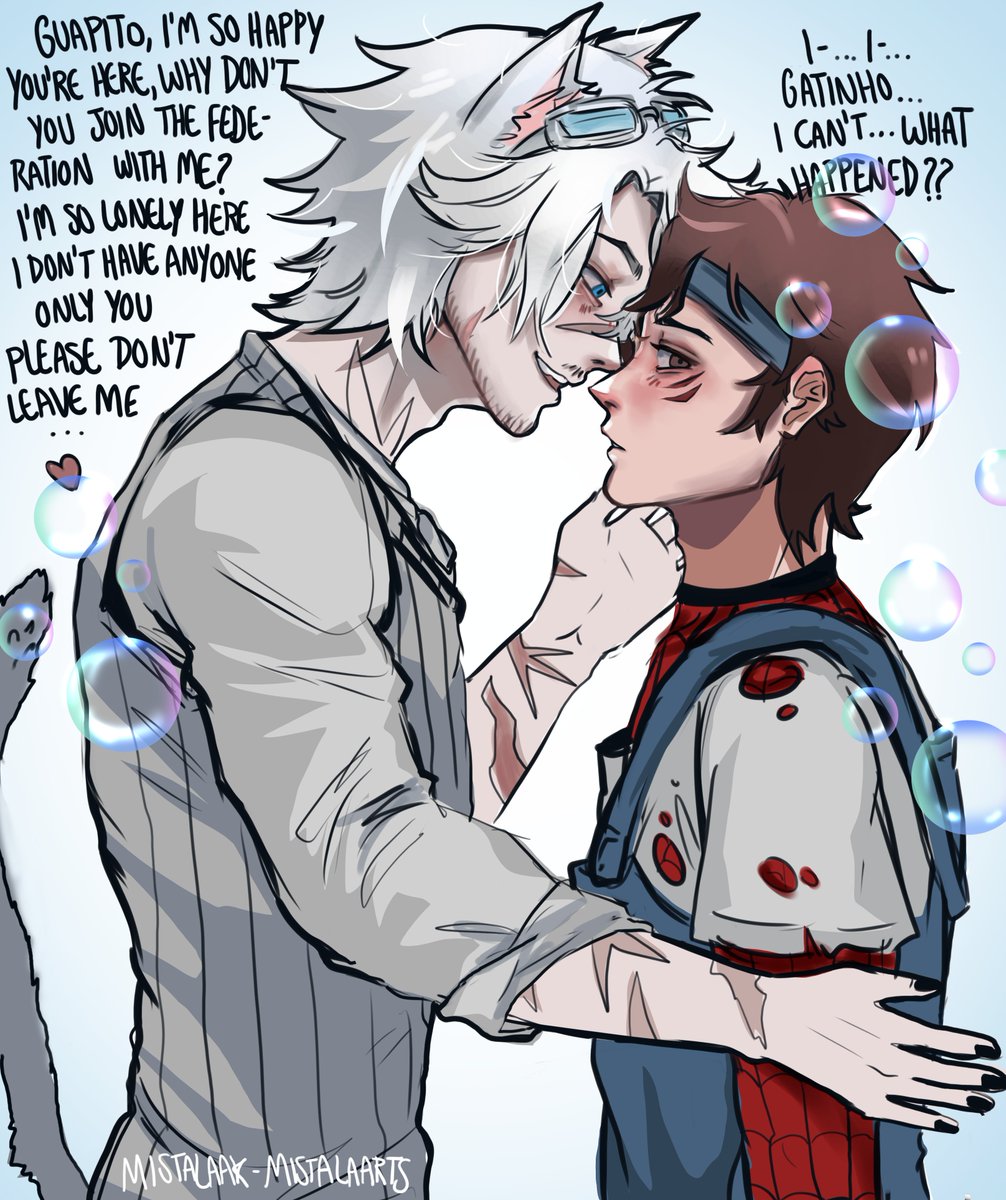 a short guapoduo comic cuz y'all said that he look alike chat blanc and i rlly like this episod so I tried to redo the scene but fixing the context

#guapoduo #guapoduofanart