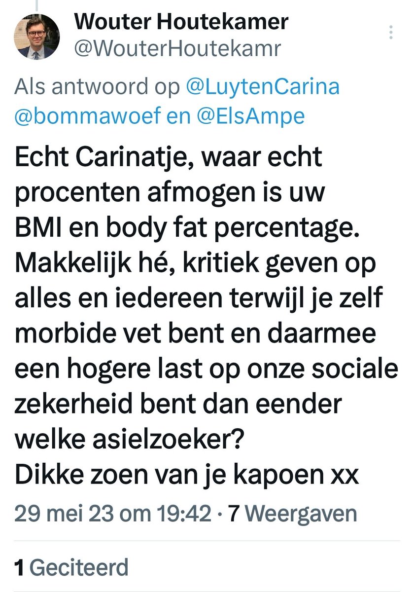 LuytenCarina's tweet photo. Mits deze lieve kapoen ondertussen zoveel tweeps heeft geblokkeerd : hier is de screenshot van zijn liefdevolle tweet. Ter info : Wouter is communicatieverantwoordelijke van Jongvld Gent... https://t.co/Zikf3D8YEW