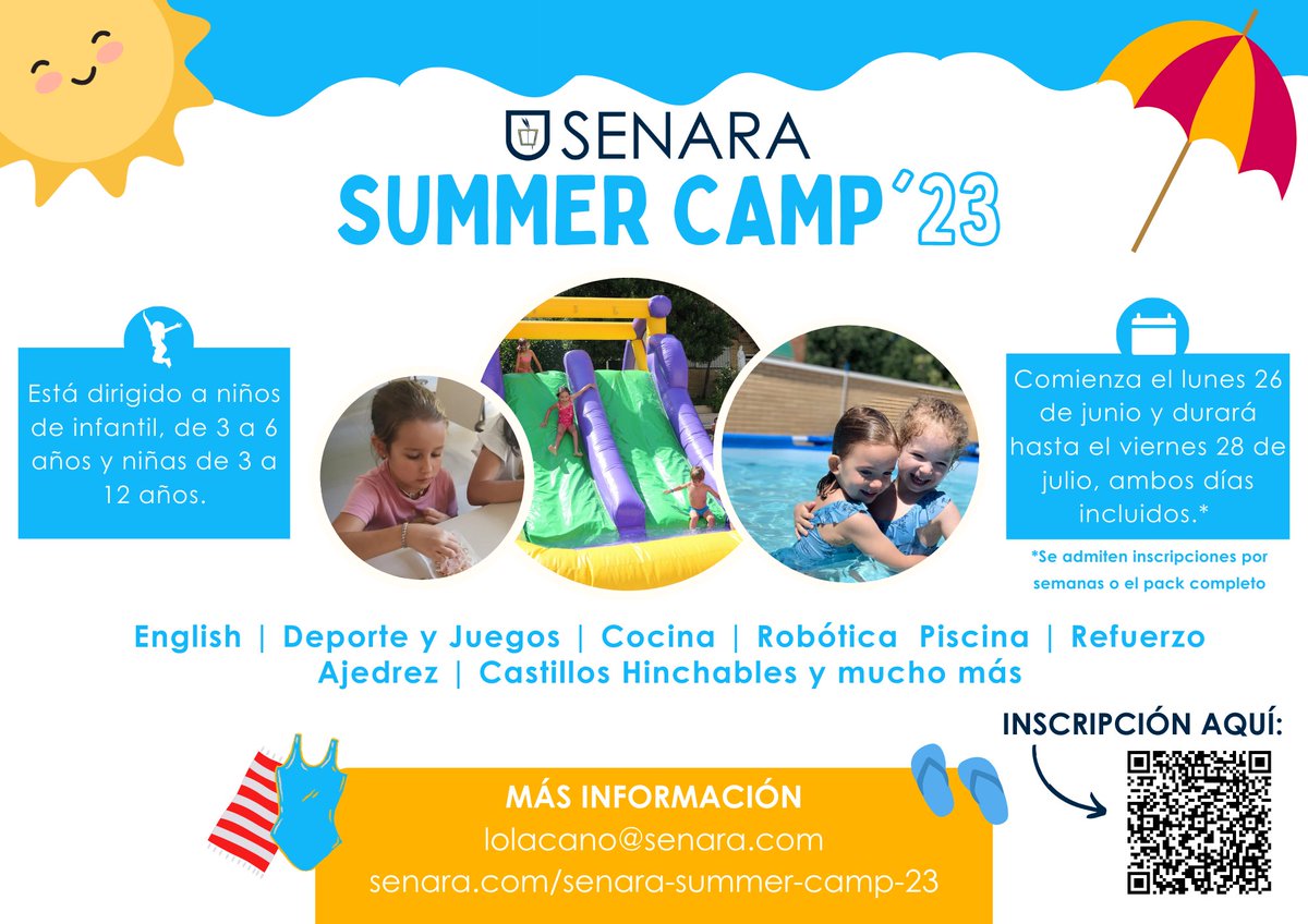 Un año más llega nuestro Summer Camp 😎 para facilitar a las familias la conciliación durante el mes de julio y a la vez ofrecer a los niños un plan divertido: toda la información de nuestro Summer Camp la tienes aquí:

senara.com/senara-summer-…