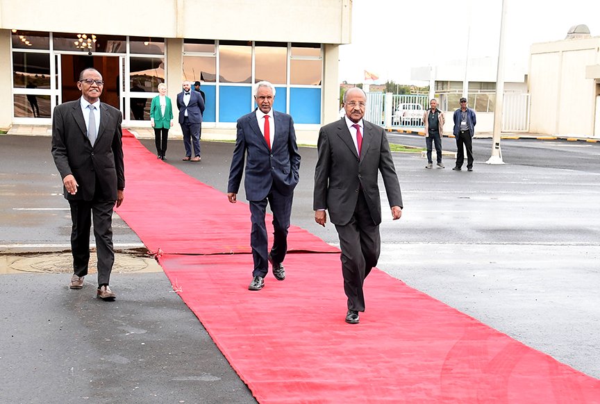 hawelti's tweet photo. On the invitation of President Vladimir Putin, President Isaias Afwerki has departed to Moscow in mid-morning hours today for a four-day official visit.  Presidential delegation includes Foreign Minister Osman Saleh and Commissioner for Culture and Sports, Ambassador Zemede Tecle https://t.co/QMvjdI3T1V