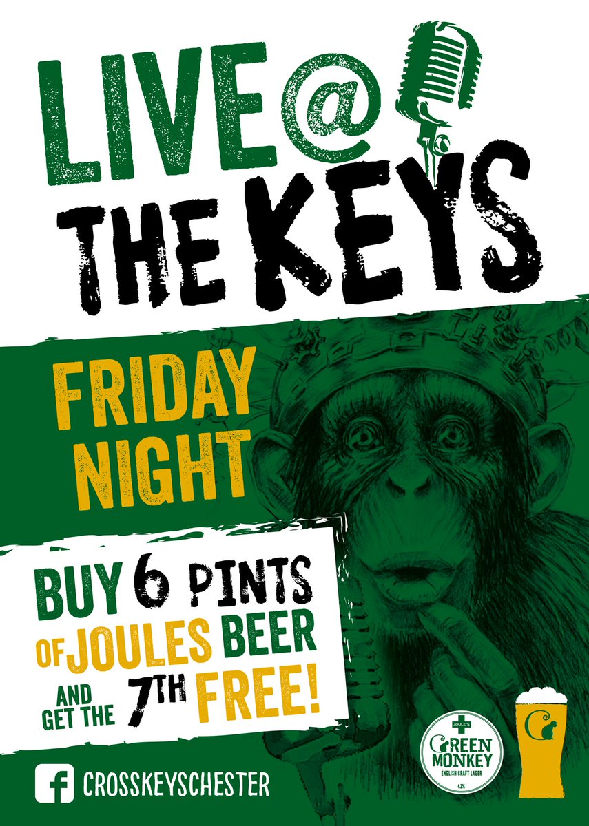Celebrate the end of your four day working week with some live music at The Keys.  This Friday 8pm 
#chestertweets @BeersInChester @the_joe_smoe @wearechester @SkintChester @welcome_dogs 
#music #chester