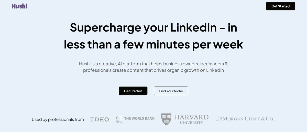 AIDepotHQ's tweet photo. Check out @Hushl_in, an innovative AI platform that assists business owners, freelancers &amp; professionals to generate content that drives organic growth on LinkedIn https://t.co/tlKqJfFwC6