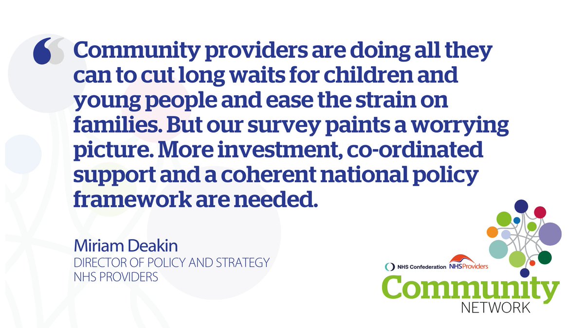 Despite the best efforts of staff, children, young people and their families are being let down by an under-resourced system.

Leaders are calling for additional support and urgent cross-government support.

➡️ bit.ly/3MYuDET

#TheCommunityNetwork | @NHSConfed