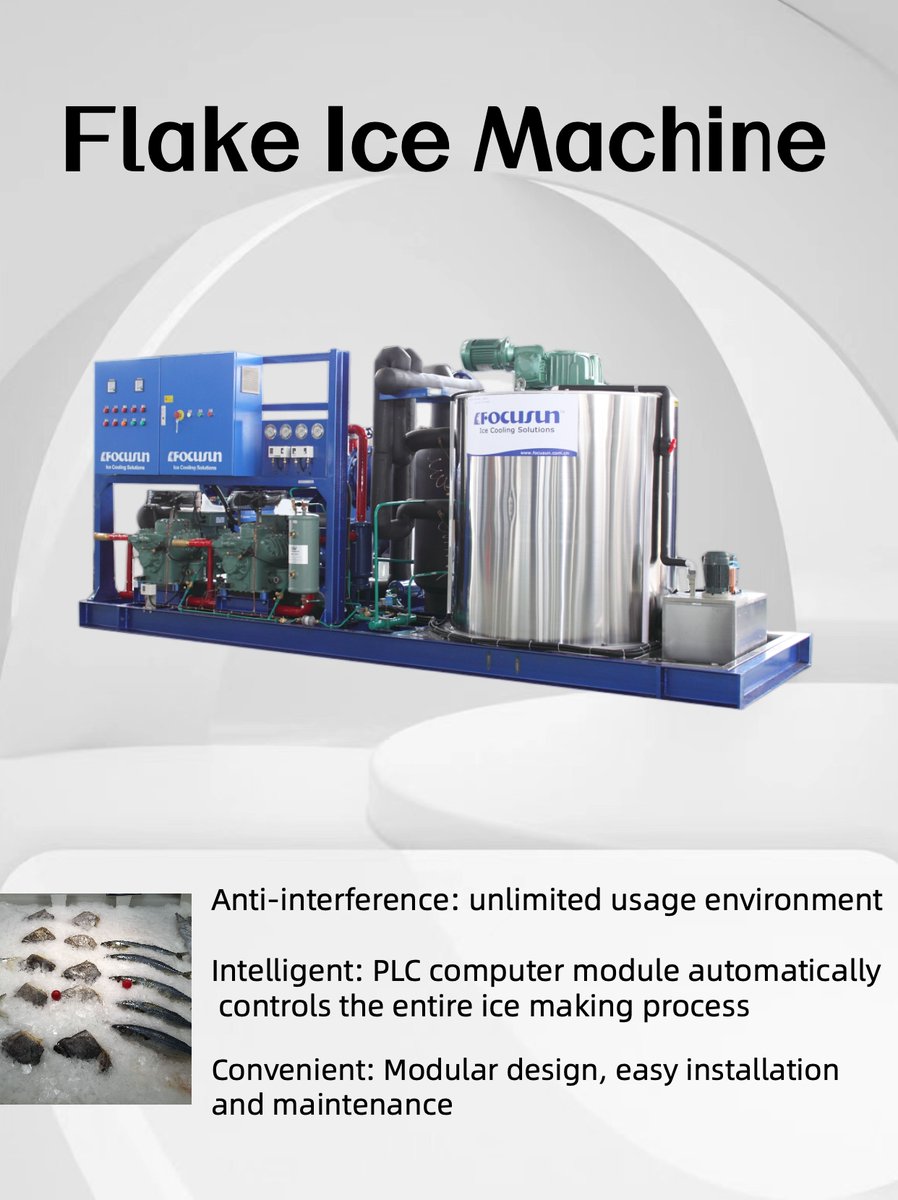 chinaicemachine's tweet image. Without sharp edges and corners, #flakeice will not damage the outer surface of the cooled object and is commonly used for freezing seafood, etc. #Focusun #flakeicemachine 
片冰较薄，可用来搅拌和混合被冷却物。无尖锐棱角，不会损坏被冷却物的外表面，常用来冷冻海鲜等。#弗格森 #片冰机
