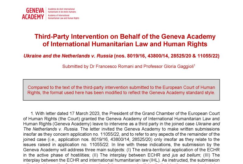 We've been granted leave by @ECHR_CEDH to intervene as a third party in #Ukraine and the #Netherlands v. #Russia. We submitted our third-party intervention on 28 April 2023! Learn more and read it ⚖️shorturl.at/nrvx7