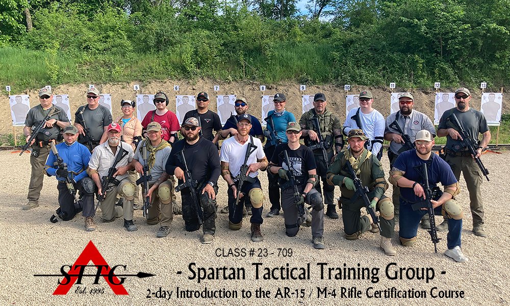 Class photo for the 2-day AR-15 / M-4 Rifle Certification Course at The Site Tactical Training Facility in Mount Carroll, Illinois – Class # 23 – 709.

#spartantactical #firearmstraining #tacticaltraining #defensiverifle #rifletraining #patrolrifle #tacticalrifle #homedefense